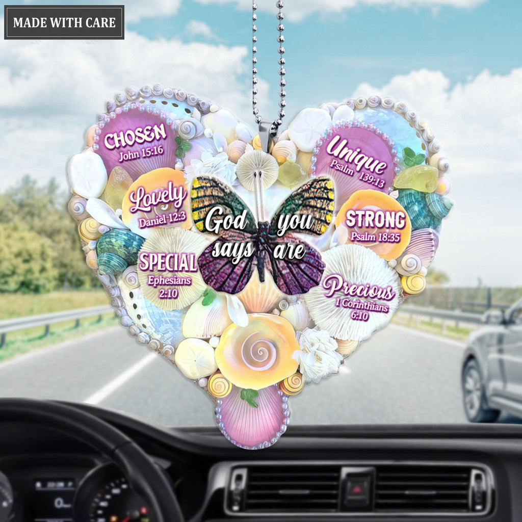 Butterfly Heart Beach Vibe God Says You Are Ornament