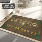 Green And Gold Serve The Lord Personalized Doormat