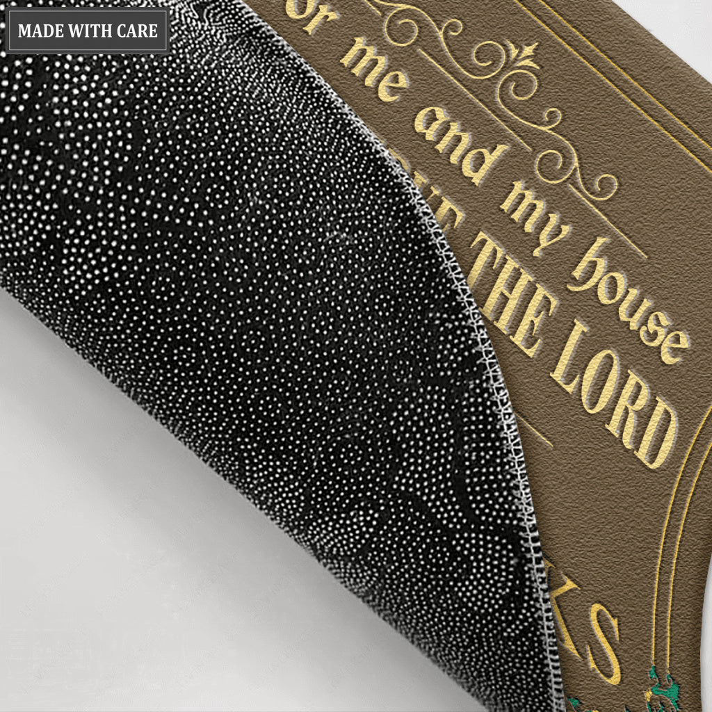Green And Gold Serve The Lord Personalized Doormat