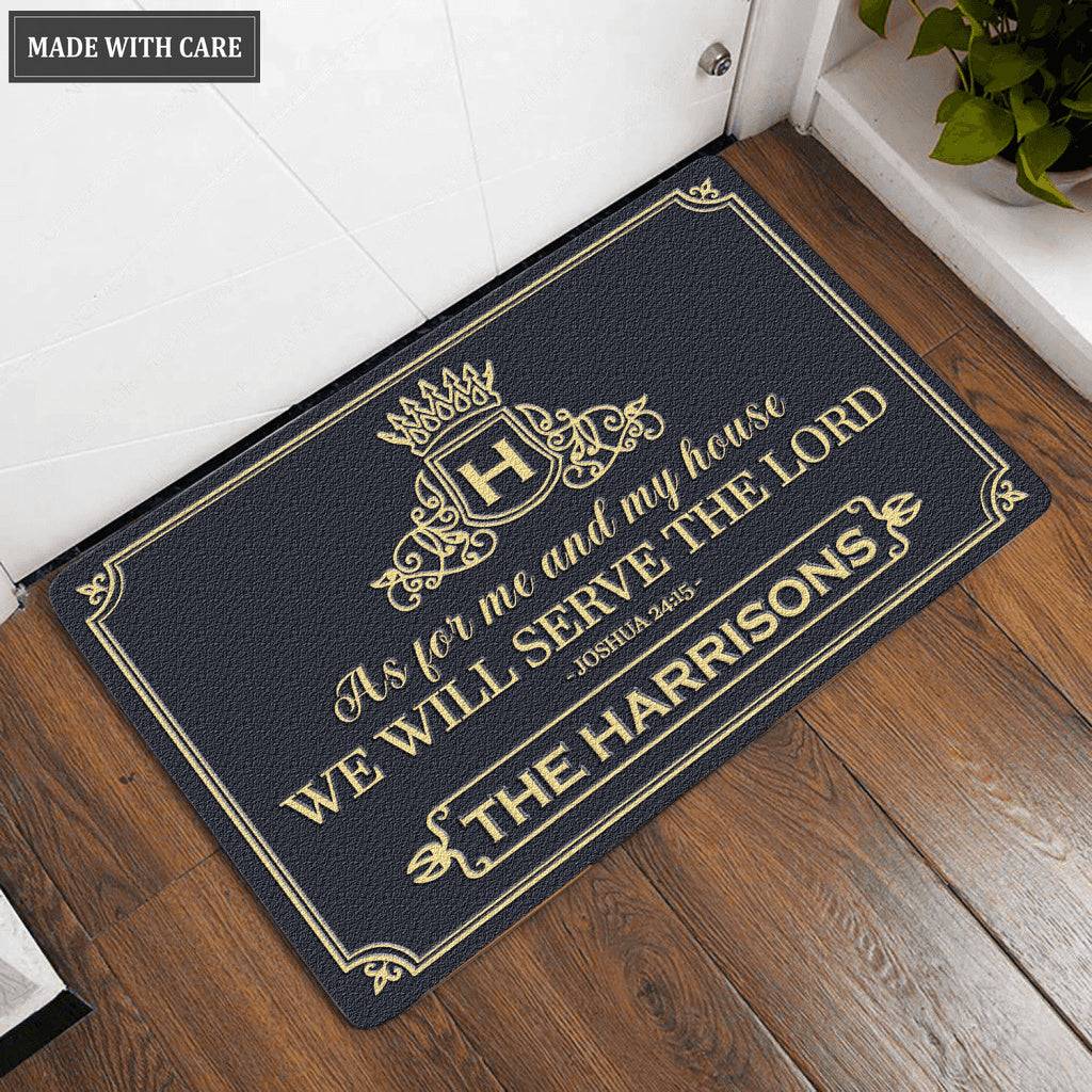 Gold Victorian Monogram Personalized Doormat
