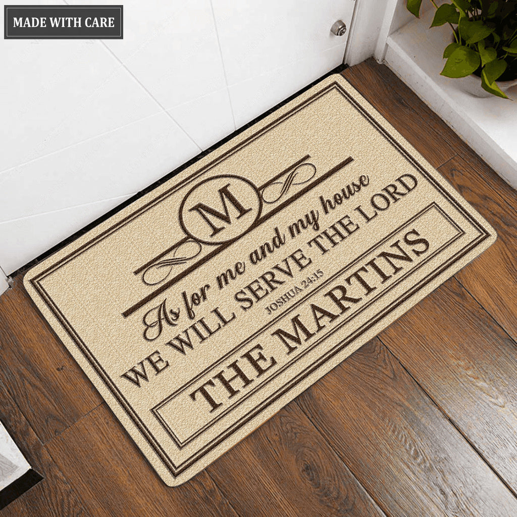 Luvingrace Collection Monogram As For My House Personalized Doormat