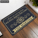 Vintage Monogram As For My House Personalized Family Doormat