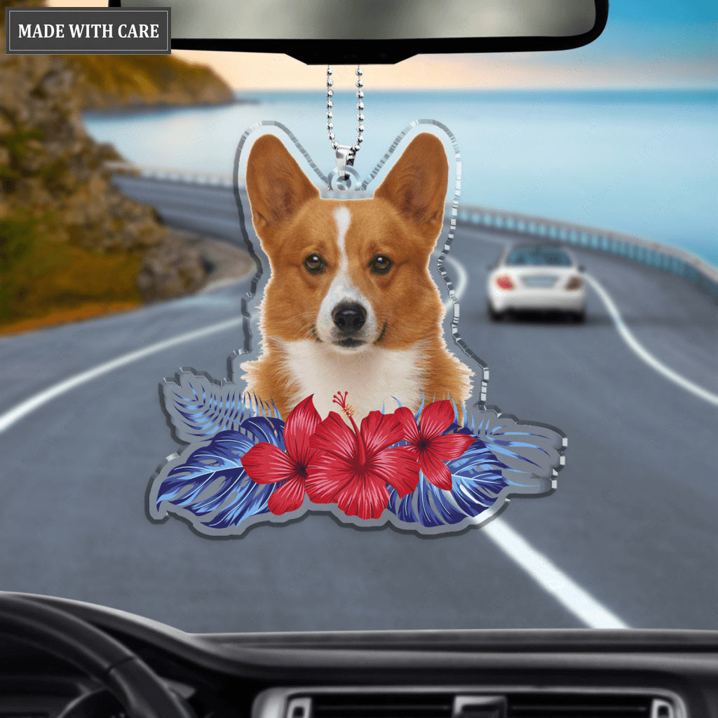 Summer Tropical Floral Pet Ornament - Personalized Car Hanging Ornament