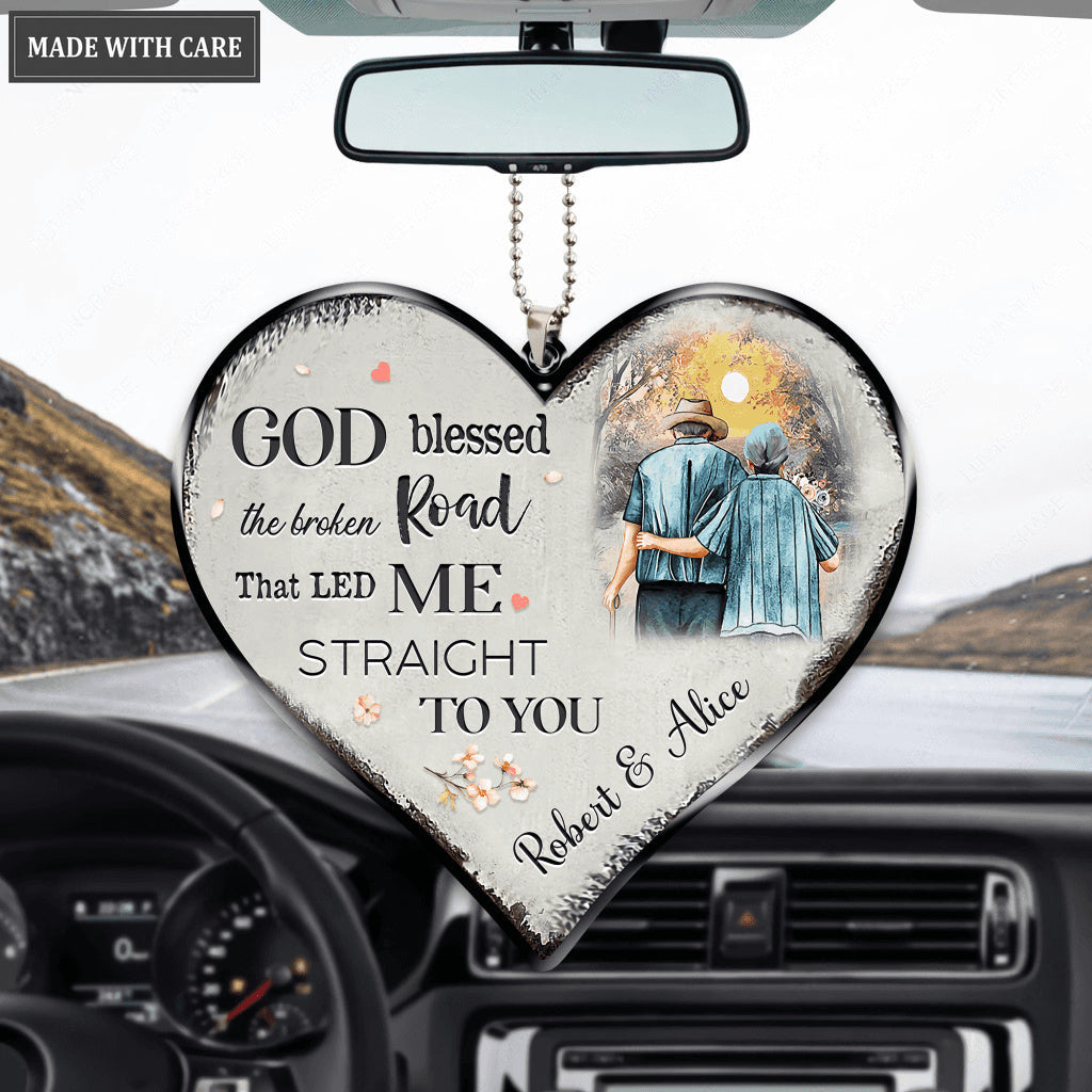 Personalized God Blessed Old Couple Ornament
