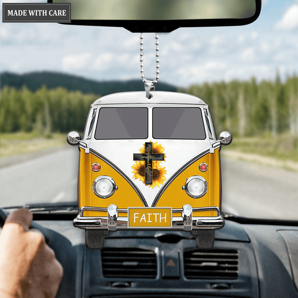 Sunflowers Faith Car Ornament