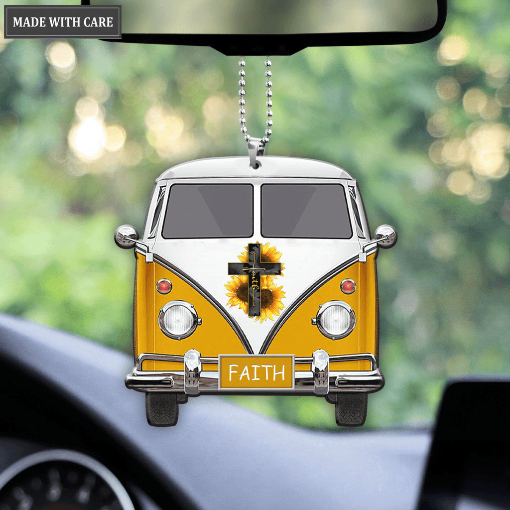 Sunflowers Faith Car Ornament