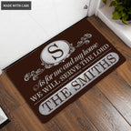 Printfamily L223 Elegant Vintage Monogram Collection As For My House Personalized Doormat
