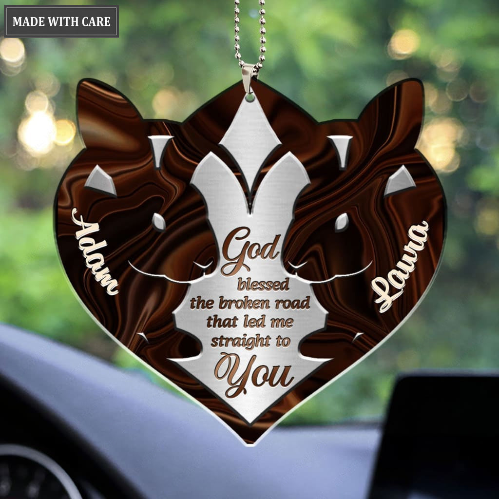 Printfamily M63 Rabbit Couple God Blessed Personalized Ornament