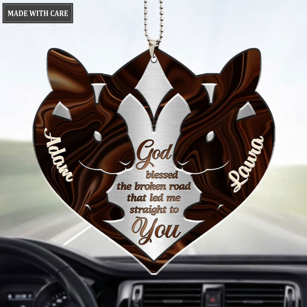 Printfamily M63 Rabbit Couple God Blessed Personalized Ornament