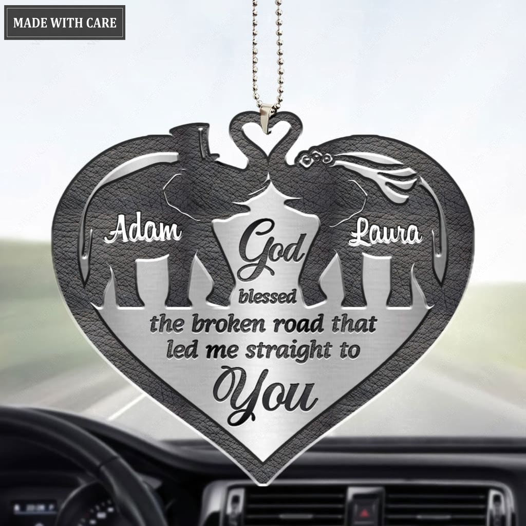 Luvingrace M64 Elephant Couple God Blessed Personalized Ornament