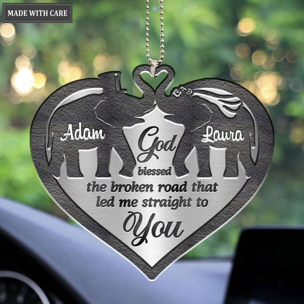 Luvingrace M64 Elephant Couple God Blessed Personalized Ornament