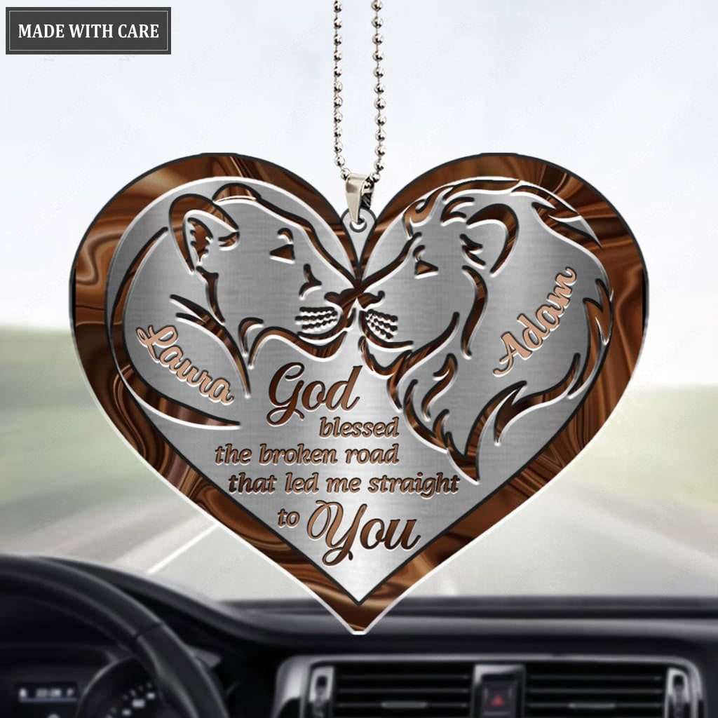 Luvingrace M65 Lion Couple God Blessed Personalized Ornament
