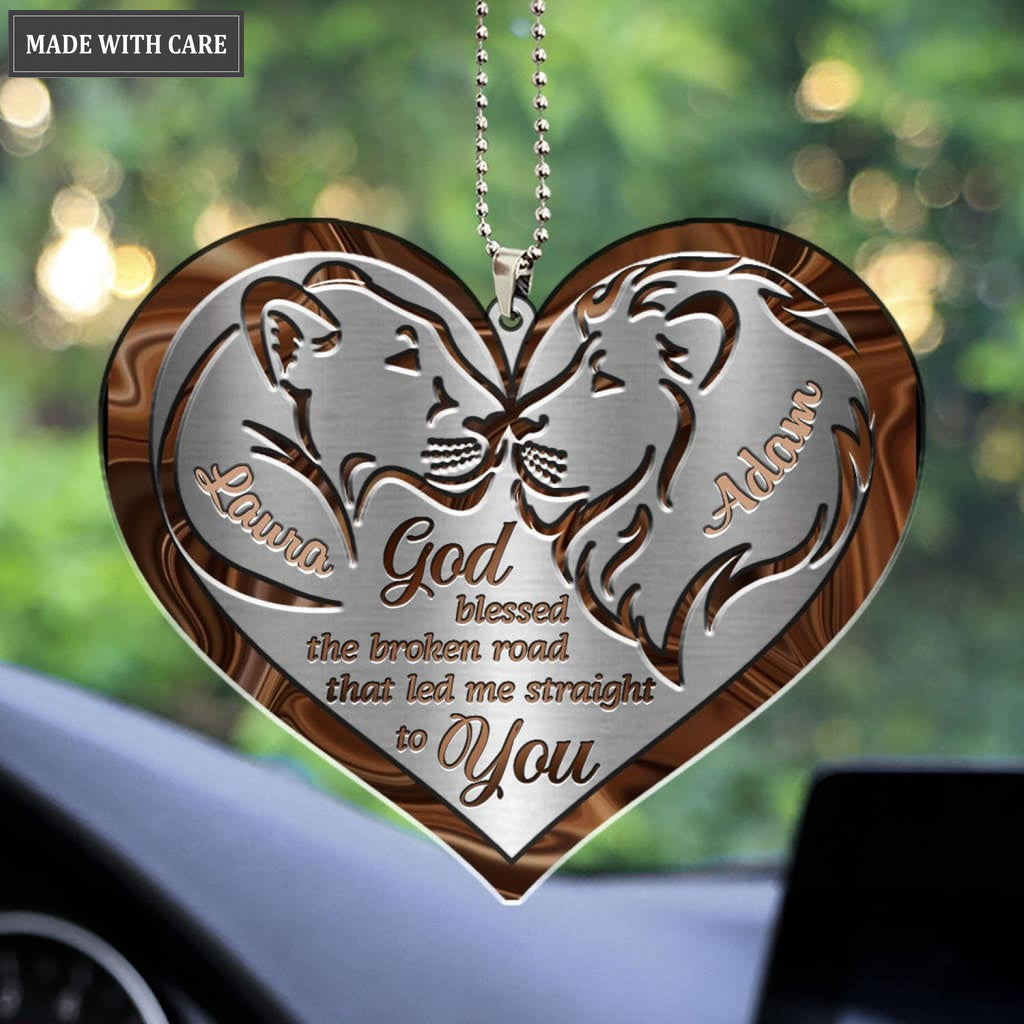 Luvingrace M65 Lion Couple God Blessed Personalized Ornament