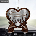 Printfamily M66 Deer Couple God Blessed Personalized Ornament