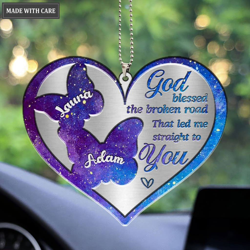 Luvingrace M67 Butterfly Couple God Blessed Personalized Ornament