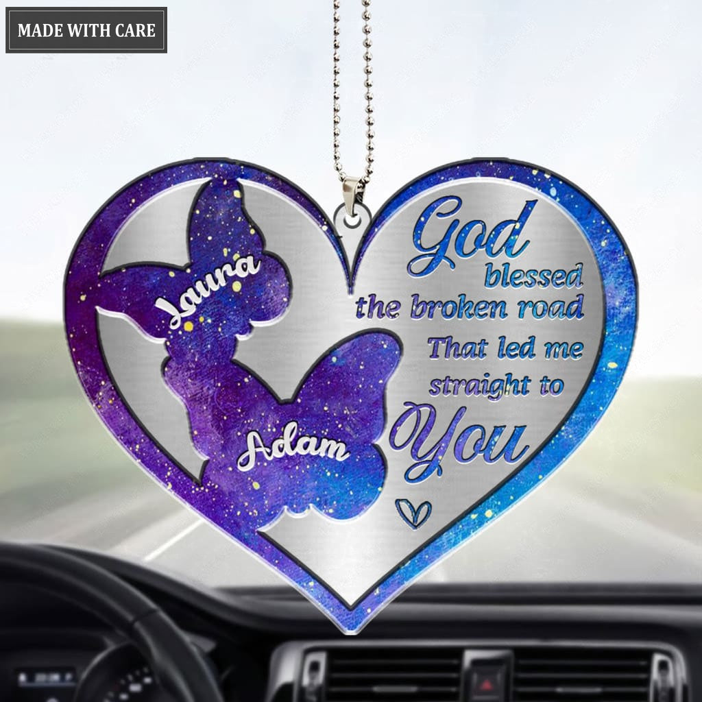 Luvingrace M67 Butterfly Couple God Blessed Personalized Ornament