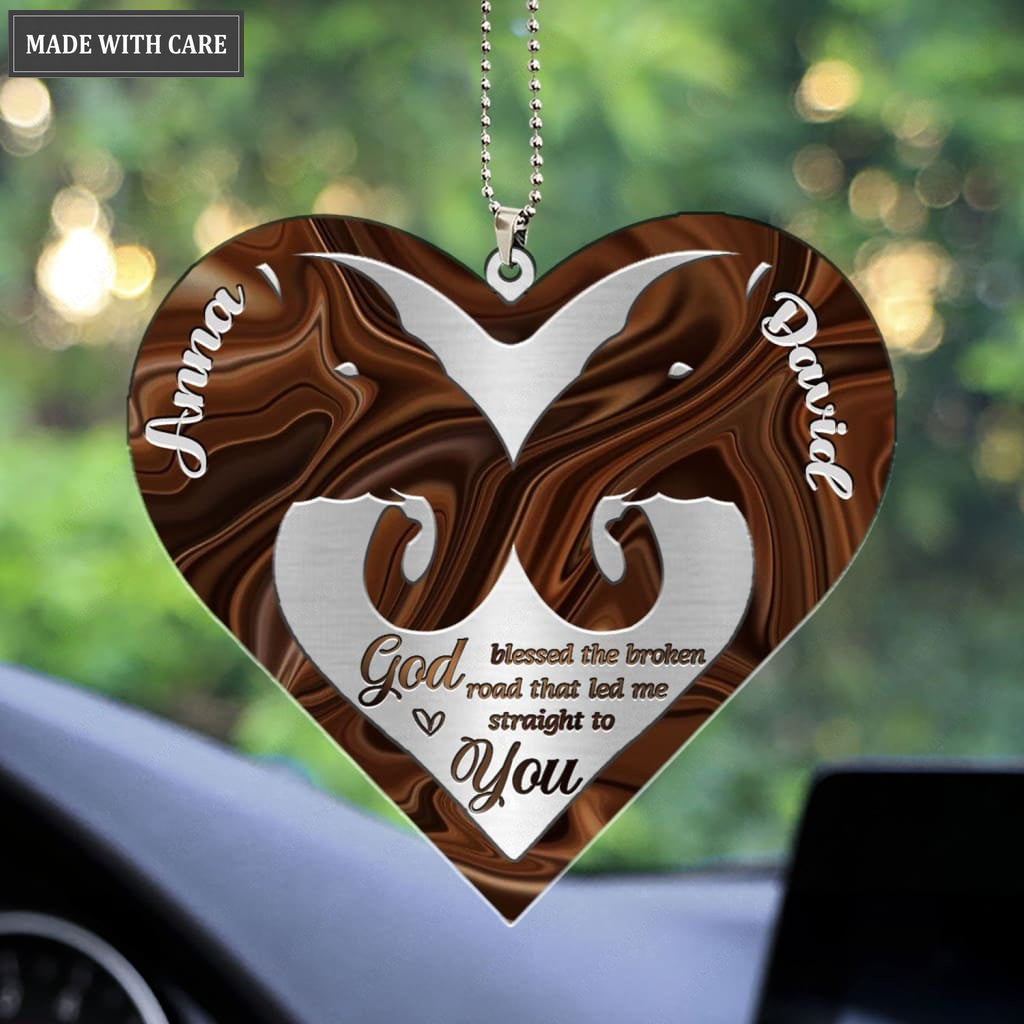 Luvingrace M69 Elephant Couple God Blessed Personalized Ornament