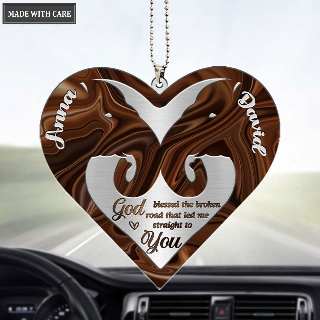 Luvingrace M69 Elephant Couple God Blessed Personalized Ornament