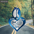 Printfamily M70 Penguin Couple God Blessed Personalized Ornament