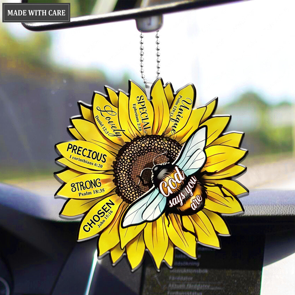 Bee Sunflower God Says You Are Ornament