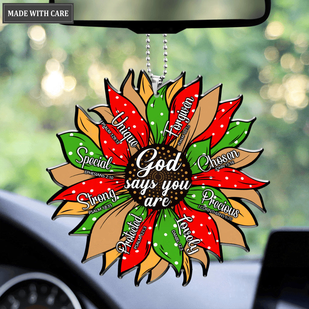 Christmas Sunflower God Says You Are Ornament