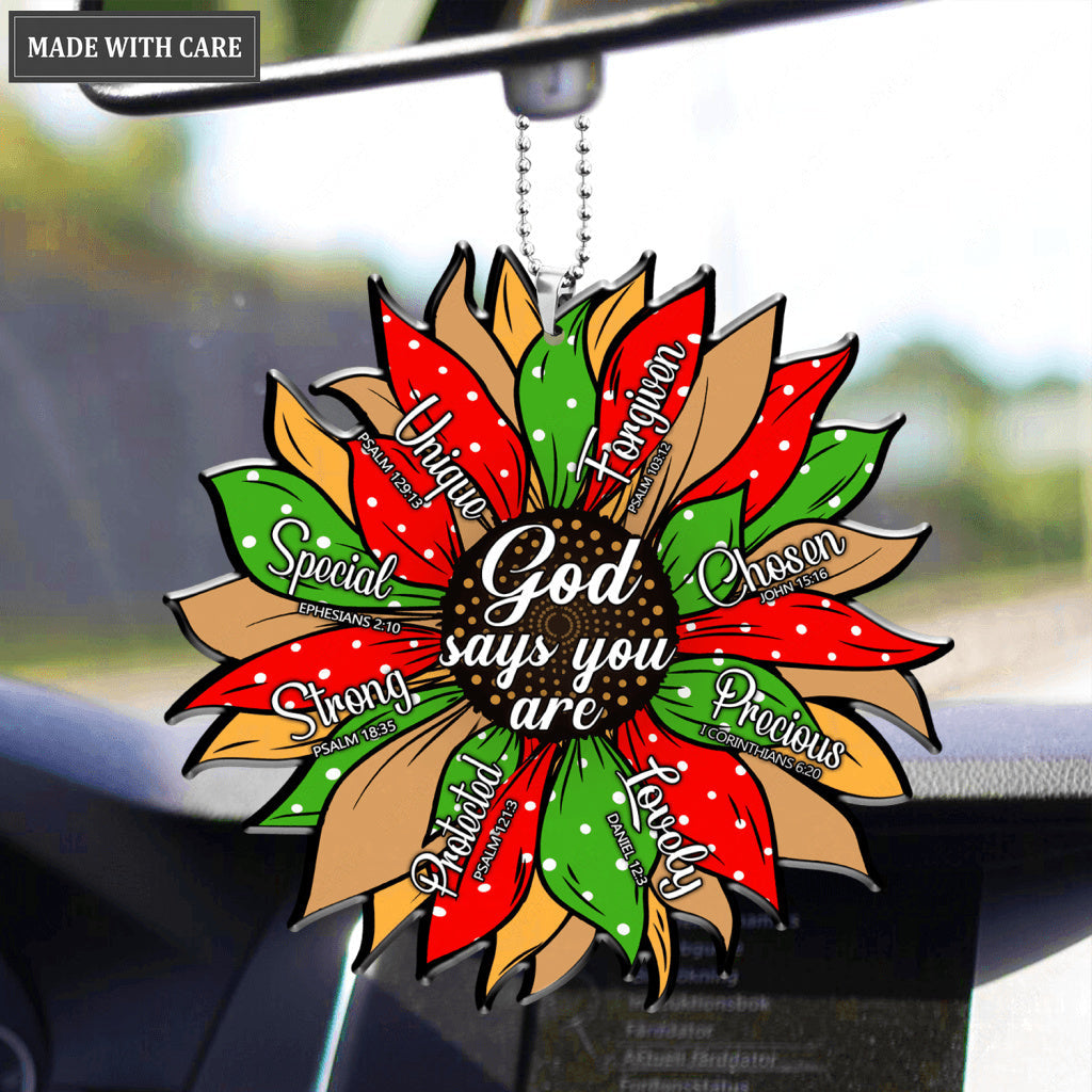 Christmas Sunflower God Says You Are Ornament