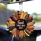 Fall Sunflower Sublimation God Says You Are Ornament