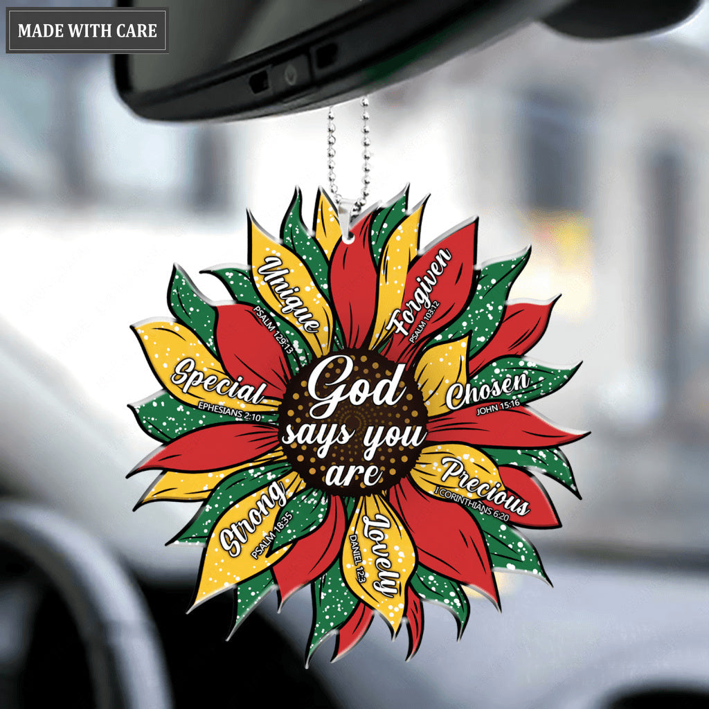 Happy Christmas Sunflower God Says You Are Ornament