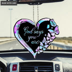 Hologram Heart And Butterflies God Says You Are Ornament