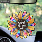 Tie Dye Watercolor Sunflower God Says You Are Ornament