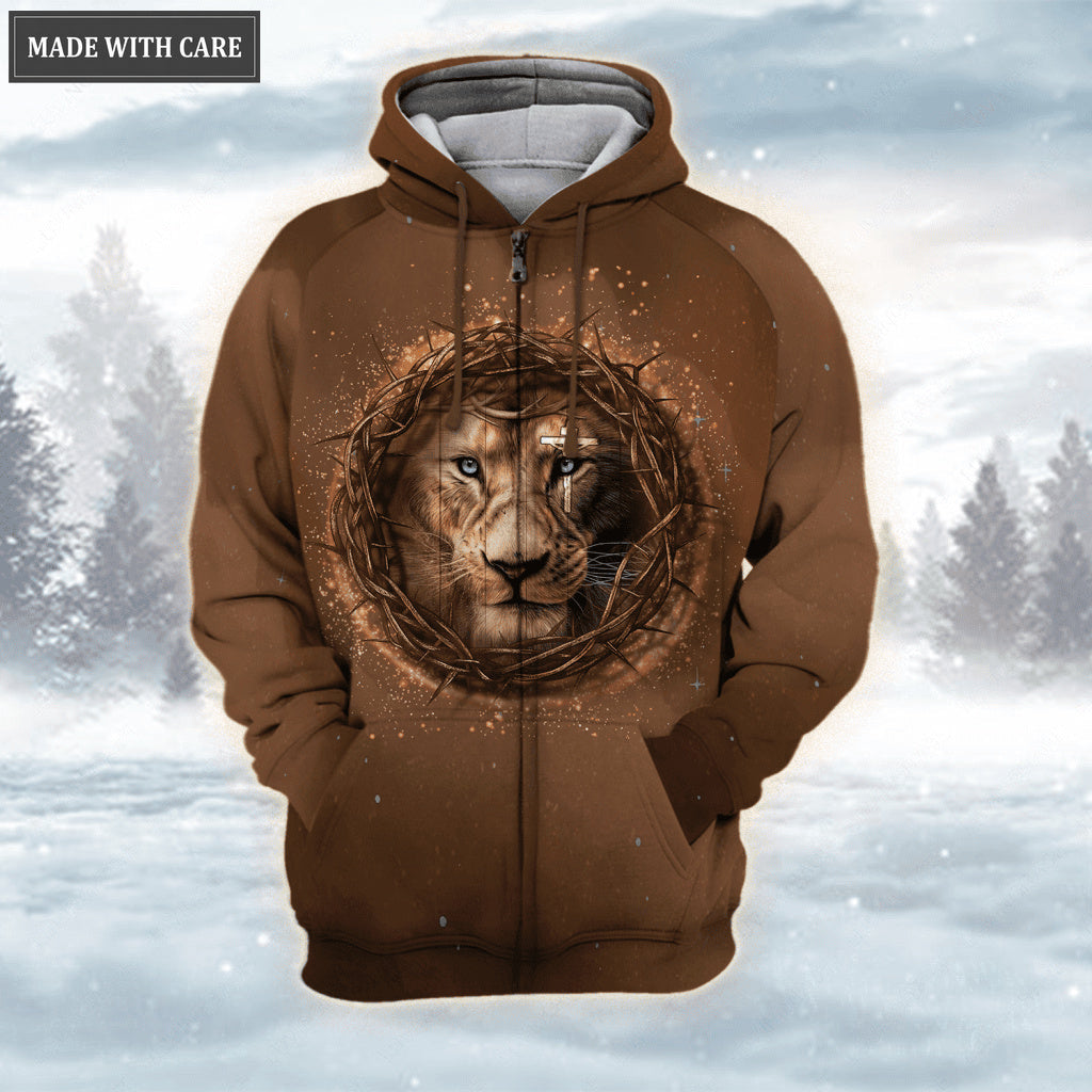 Jesus Lion Crown Of Thorns Be Still And Know That I Am God Hoodie
