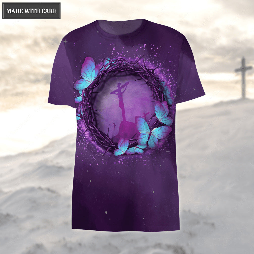 Jesus On Cross Blue Butterfly Be Still And Know That I Am God Hoodie