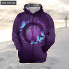 Jesus On Cross Blue Butterfly Be Still And Know That I Am God Hoodie
