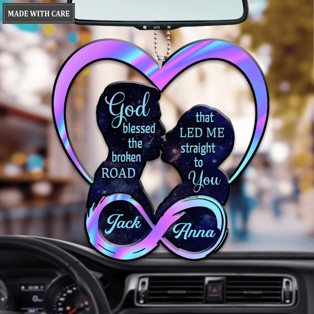 Love Kiss Silhouette Infinity God Blessed Personalized Ornament