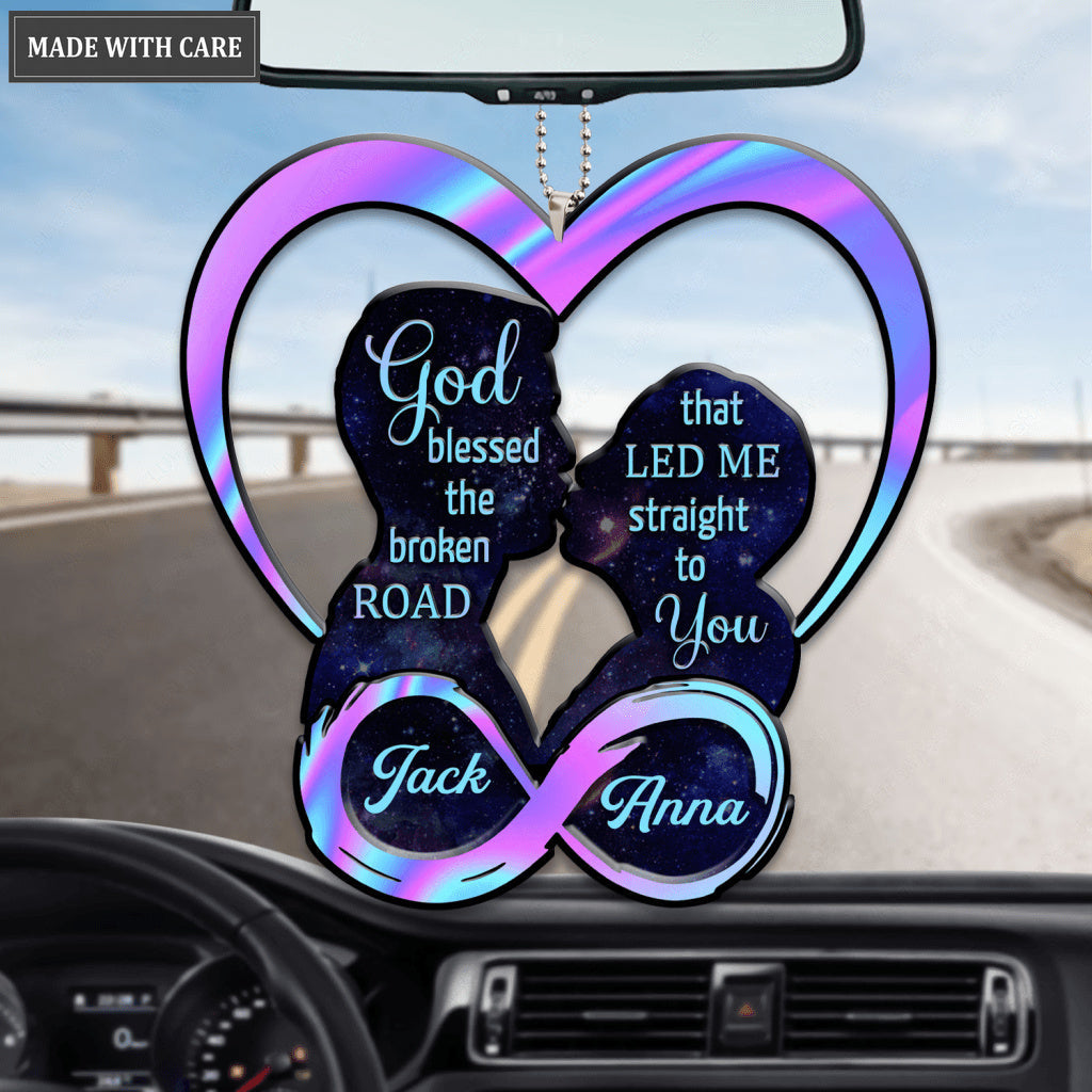 Love Kiss Silhouette Infinity God Blessed Personalized Ornament