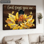 Black Women Sunflower God Says You Are Wall Art