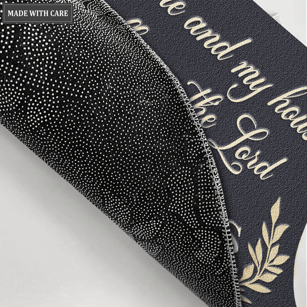 Cross Wreath Serve The Lord Personalized Doormat