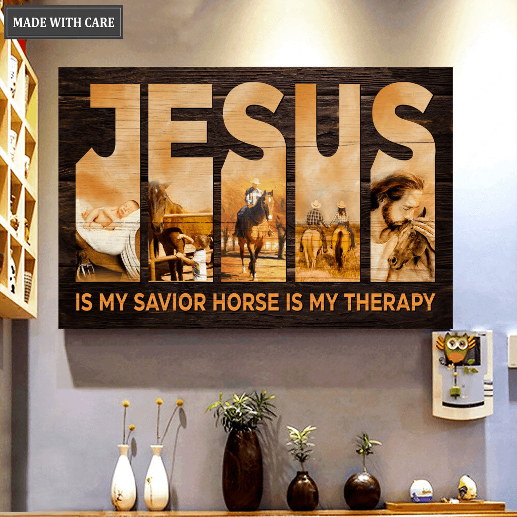 Jesus Is My Savior Horse Is My Therapy Wall Art