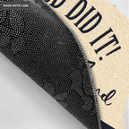 Personalized God Did It Trust In The Lord Navy And Tan Doormat
