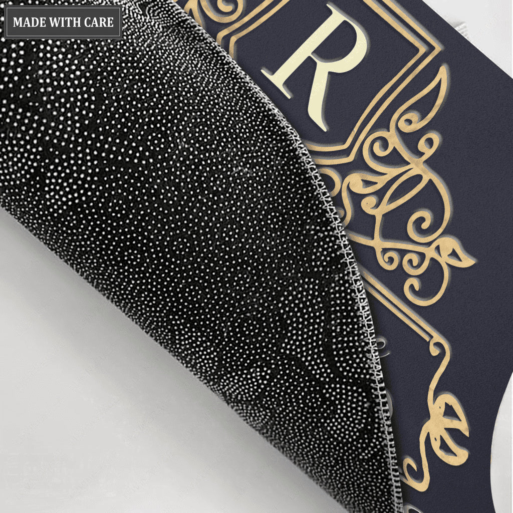 Personalized Gold Name Monogram Serve The Lord Doormat