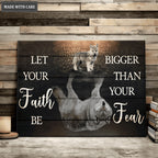 Wolf Reflection Let Your Faith Be Bigger Than Your Fear Wall Art