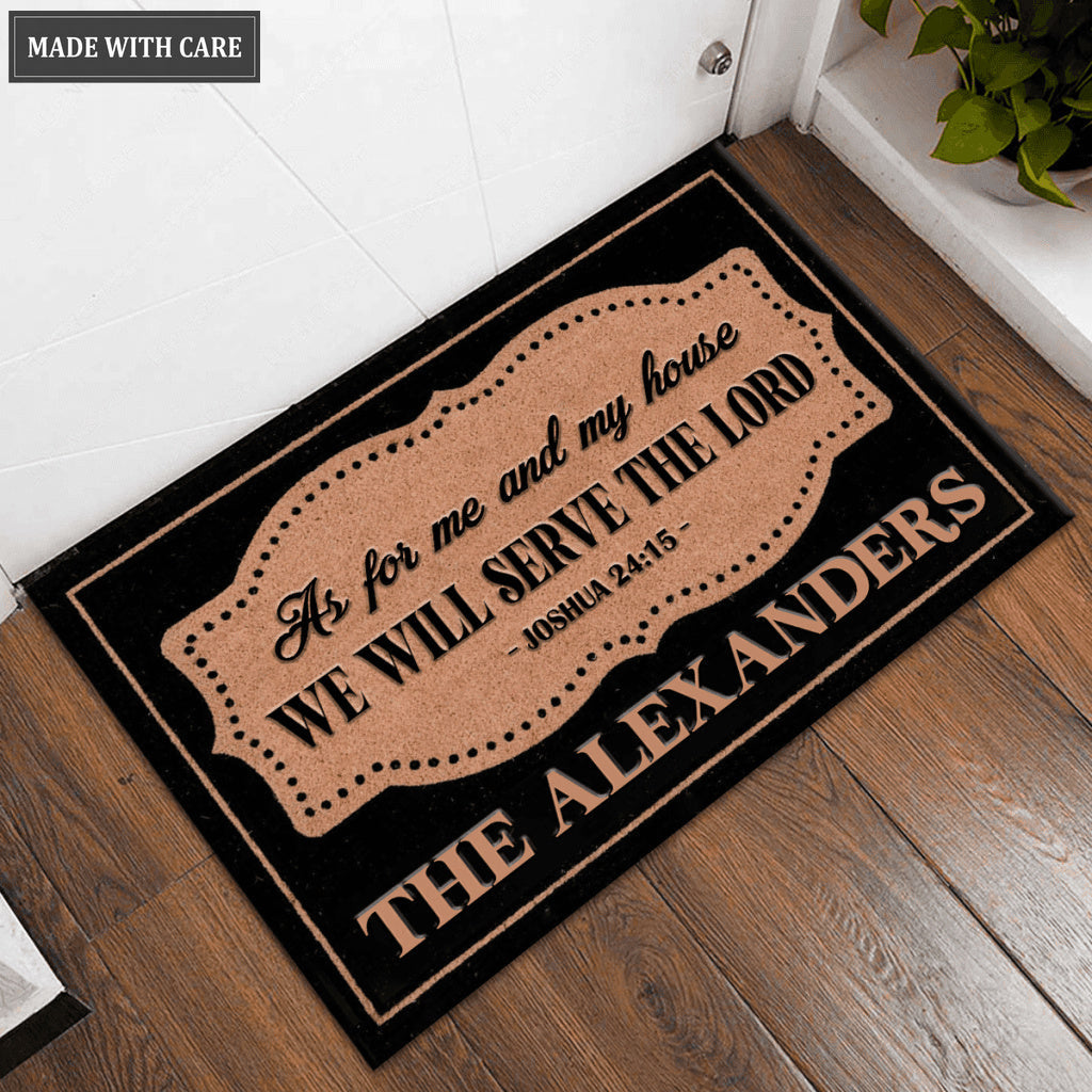 Borderline Elegant Serve The Lord Personalized Doormat