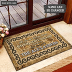 Brown Stone Serve The Lord Personalized Doormat