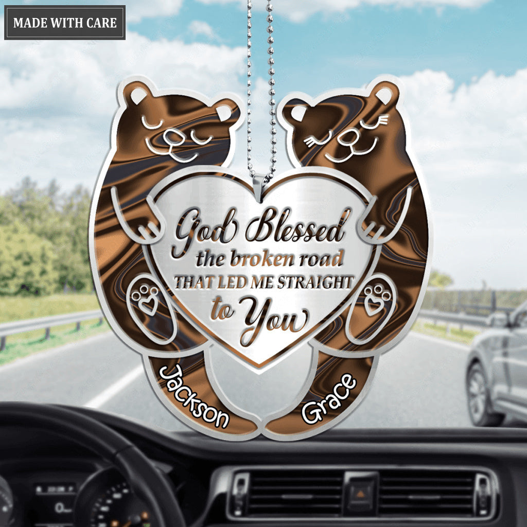 Otter Couple God Blessed Personalized Ornament