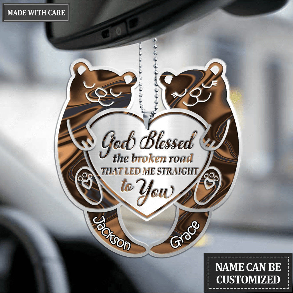 Otter Couple God Blessed Personalized Ornament