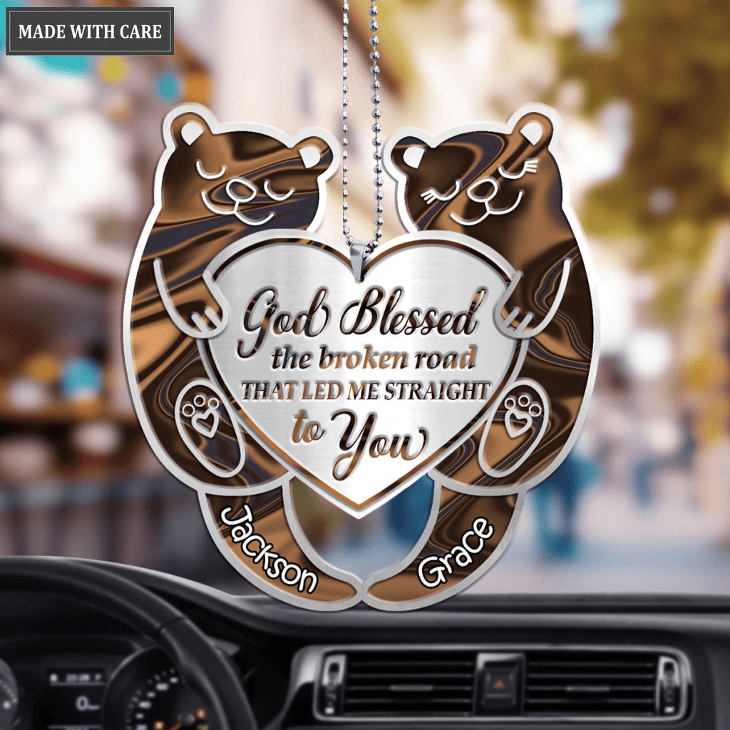 Otter Couple God Blessed Personalized Ornament