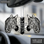 Zebra Couple God Blessed Personalized Ornament
