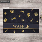 Printfamily 01 Elegant Navy Blue Personalized Dog/Cat Food Mat Custom Pet Bowl Mat