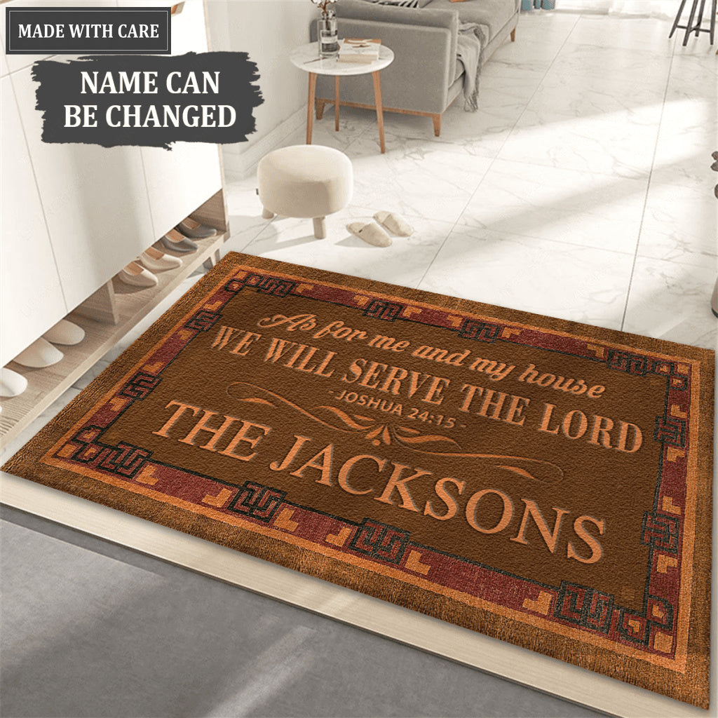 Authentic Design Serve The Lord Personalized Doormat
