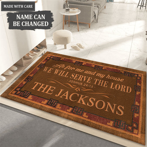 Authentic Design Serve The Lord Personalized Doormat